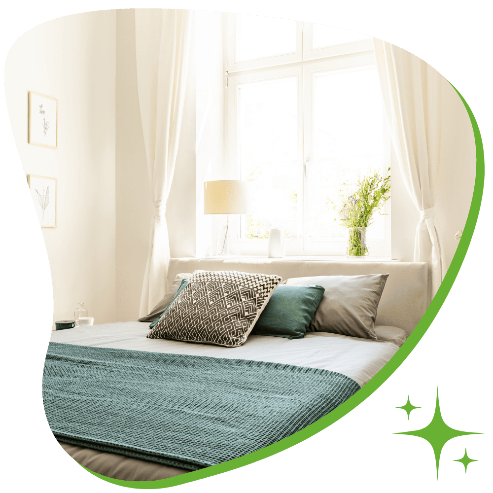 Airbnb turnover cleaning service in Scranton, PA making beds and sanitizing a vacation rental between guests